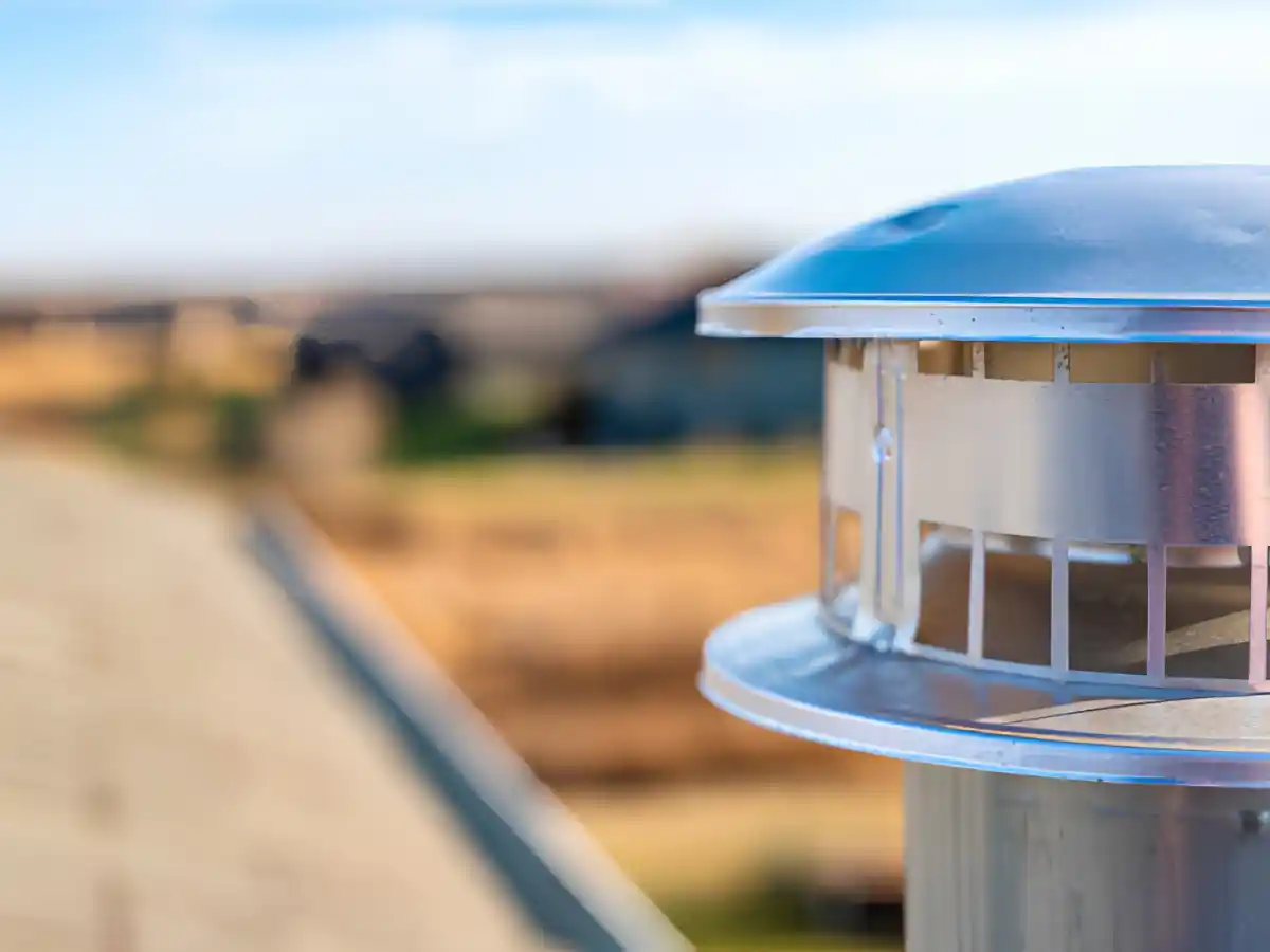 Metal chimney cap installed on a chimney