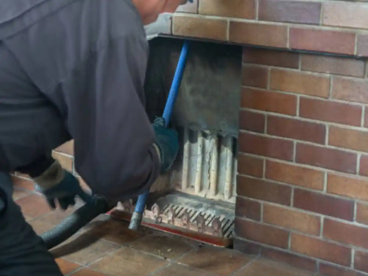 Technician servicing a wood stove